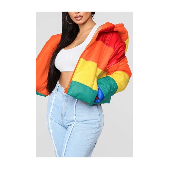 CASUAL STRIPED MULTICOLORED COTTON-PADDED JACKET - Picture 3 of 8